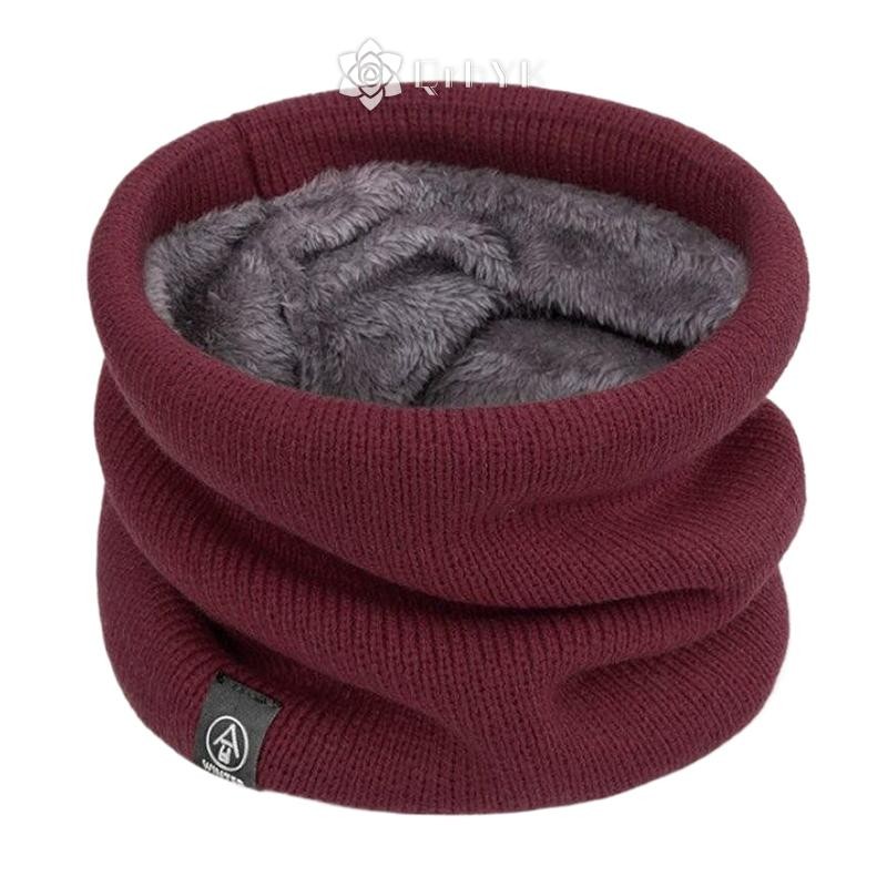 Qrhyk Khăn Dệt Kim Mùa Đông Ấm Áp Ngáy Khăn Chắc Chắn Làm Dày Lông Len Cổ Ấm Unisex Nam Cổ Khăn Vòng Nữ Chui Đầu Khăn Mới