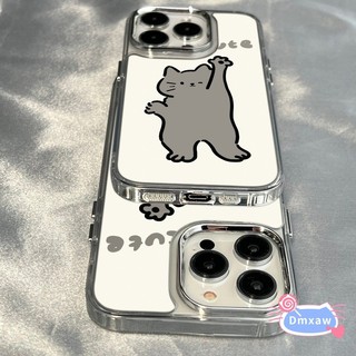 Ốp Điện Thoại Trong Suốt Gương Mèo Gương Dễ Thương Cho OPPO A6 Pro Reno 13F 12 Pro 12F A98 A79 A59 A16K A16E A2M A3X A3 A2X A2 Pro Ấn Độ A1X A1 F23 5G Vỏ Mềm Mạ Khung Ống Kính Chống Sốc