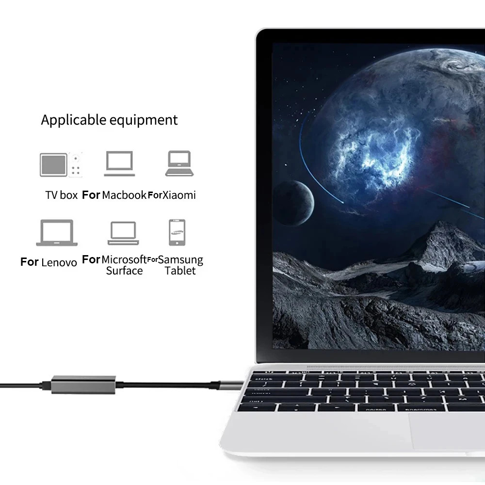 [Sẵn sàng] Bộ chuyển đổi Ethernet 1000Mbps USB 3.0 Type C sang RJ45 Card mạng Android USB Lan Cáp Internet cho MacBook PC Windows XP 7 8 10