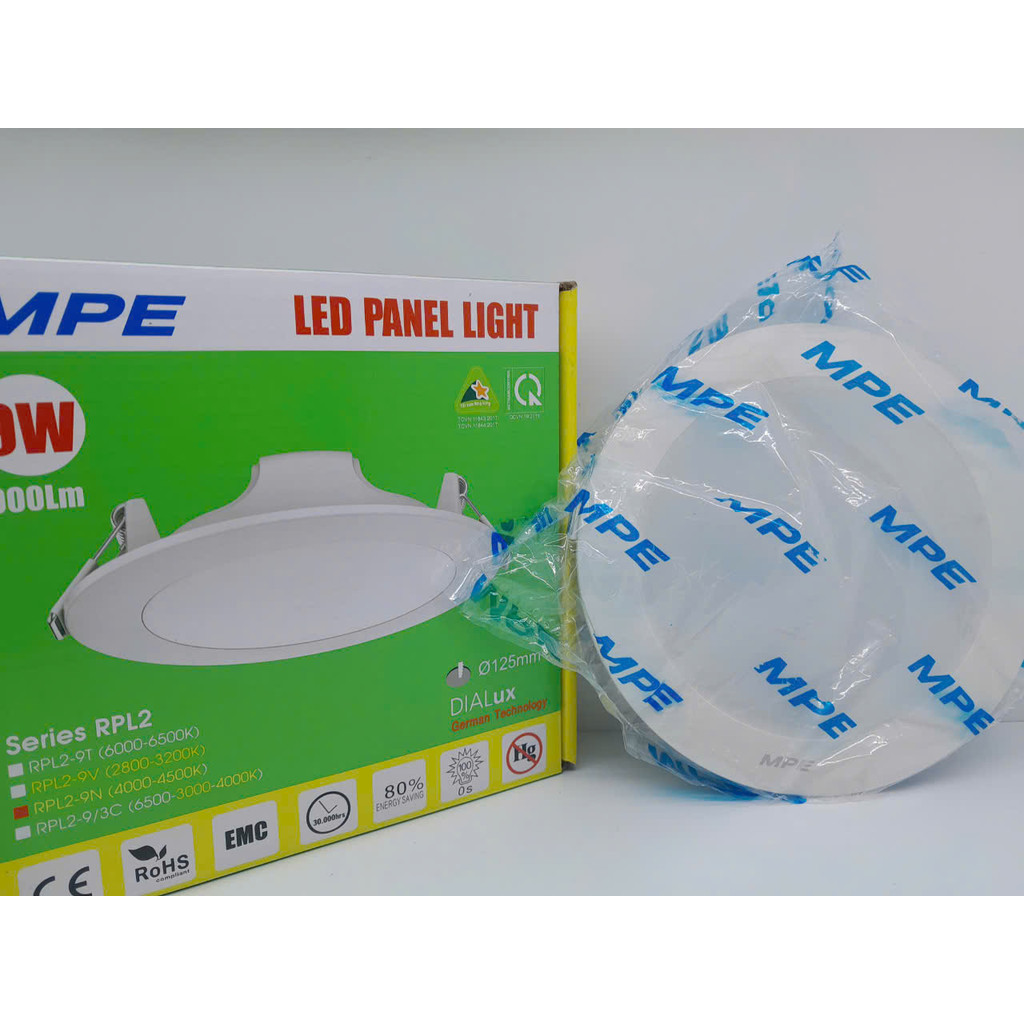 (Chính Hãng) Đèn LED Panel âm trần tròn MPE 9W Lỗ khoét 125mm seri RPL2 ...
