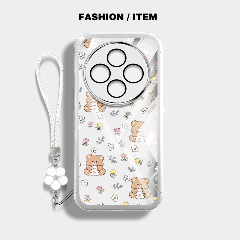 Ốp Điện Thoại Phong Cách YBD INS Cho Tecno Spark 30C Kl5 Kl5n Vỏ Họa Tiết Gấu Nhỏ Được Trang Bị Ống Kính Protecti