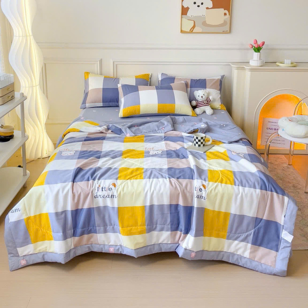 (ST414)Bộ Chăn Ga Gối Cotton Đẹp Mềm Mát Không Điểm Nào Chê - MemMinbedding Luxury