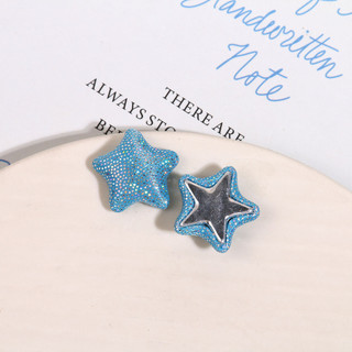 Phong cách Hàn Quốc, túi nút vải sequin sang trọng nhẹ, nút hình ngũ giác, nút vá, DIY bông tai, phụ kiện tóc, kẹp tóc, vật liệu cho phụ nữ