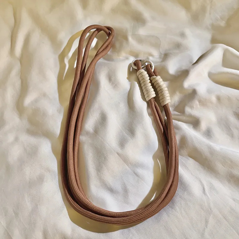 Ốp điện thoại nylon nâu cà phê kèm dây đeo vai chéo dài, phụ kiện điện thoại di động ngoài trời