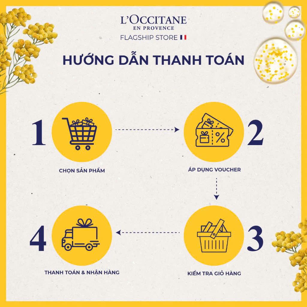 [HB GIFT] Gói Kem Rửa Mặt Cúc Trường Sinh L’Occitane Immortelle Divine Foaming Cleansing Cream 1 ml