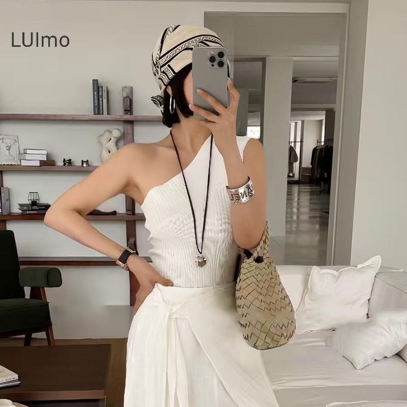 Áo vest thiết kế không tay LUImo, họa tiết màu trơn, vải co giãn cao, đa năng