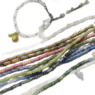Đá Tự Nhiên Hạt Tre Rời Hạt Phong Cách Quốc Gia Đá Tự Làm Handmade Trang Sức Vòng Tay Vòng Cổ Đính Hạt Điện Thoại Di Động Dây Xích Phụ Kiện