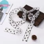 Sund Y2k Nữ N Dài Khăn Màu Trơn Lụa Đen Túi Ruy Băng s Choker Hoa Ren Khăn VN