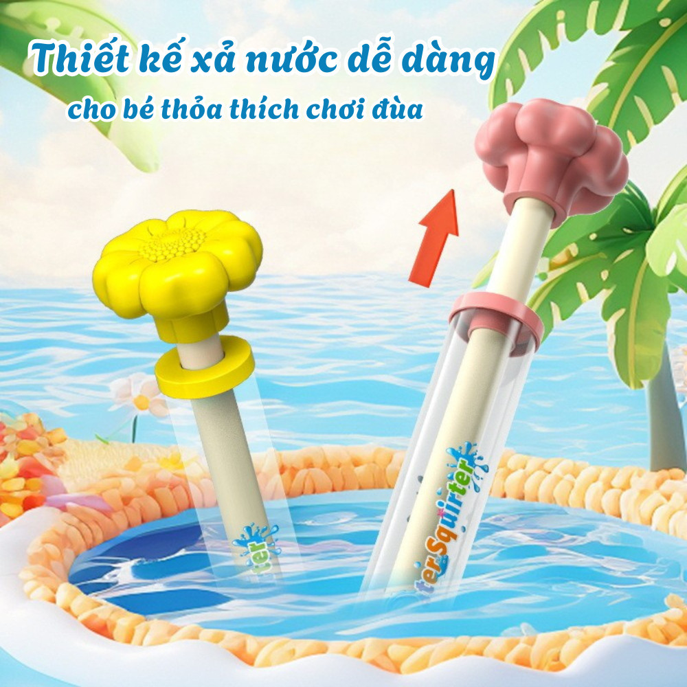 Súng Nước Trẻ Em Cầm Tay Đồ Chơi Mùa Hè, Súng Bắn Nước Tạo Hiệu Ứng Pháo Hoa Đu Trend Vui Nhộn