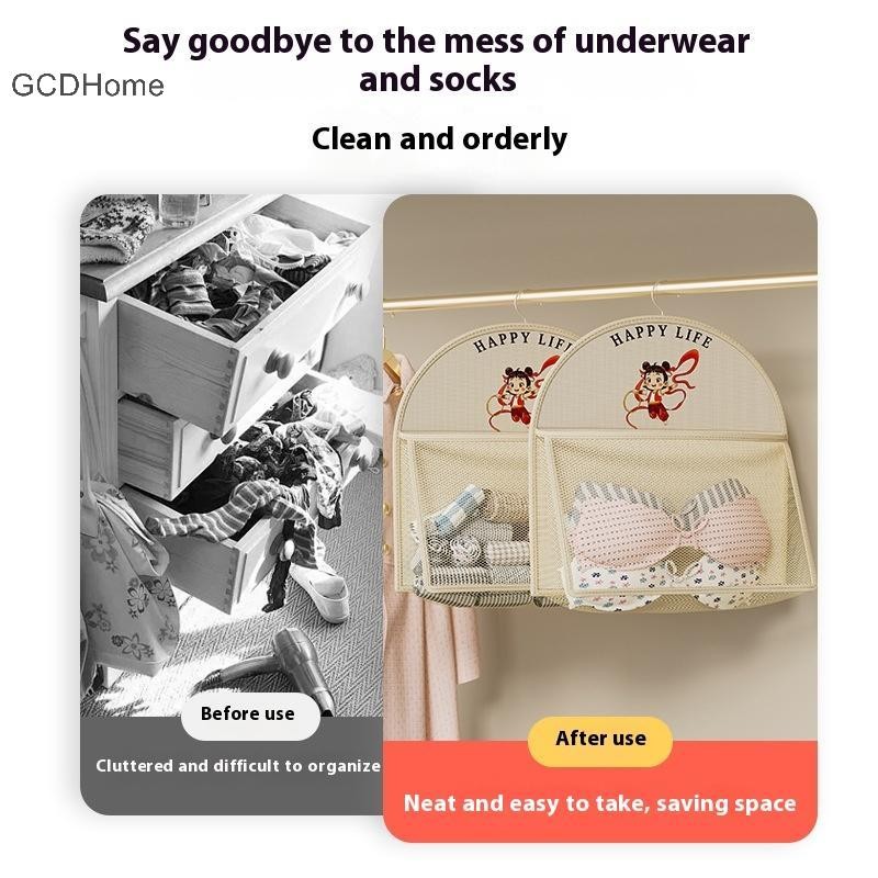 Túi lưới 2 / 3 lớp GCDHome dành cho đồ lót & tất, Dụng cụ sắp xếp tủ quần áo có móc treo HOT
