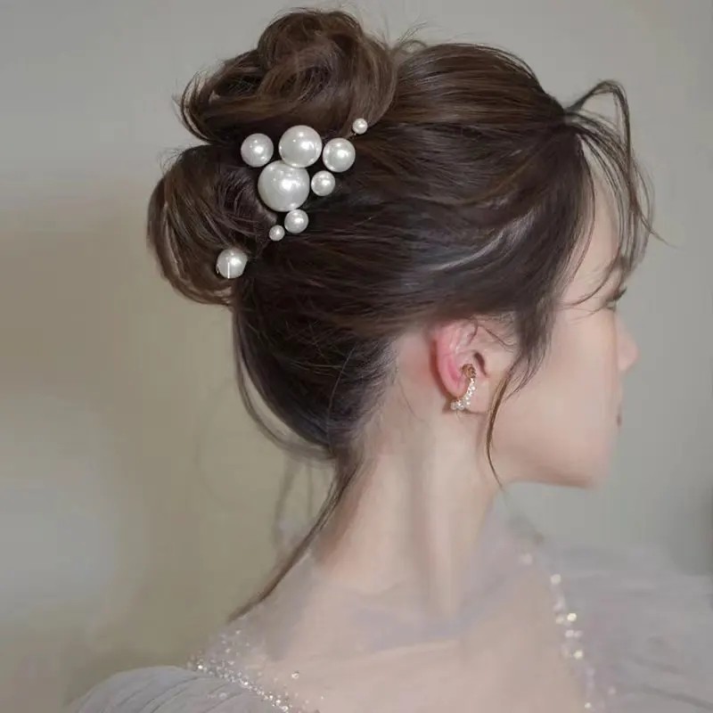 Kẹp tóc cưới hình chữ u mô phỏng ngọc trai - phụ kiện hoàn hảo cho cô dâu