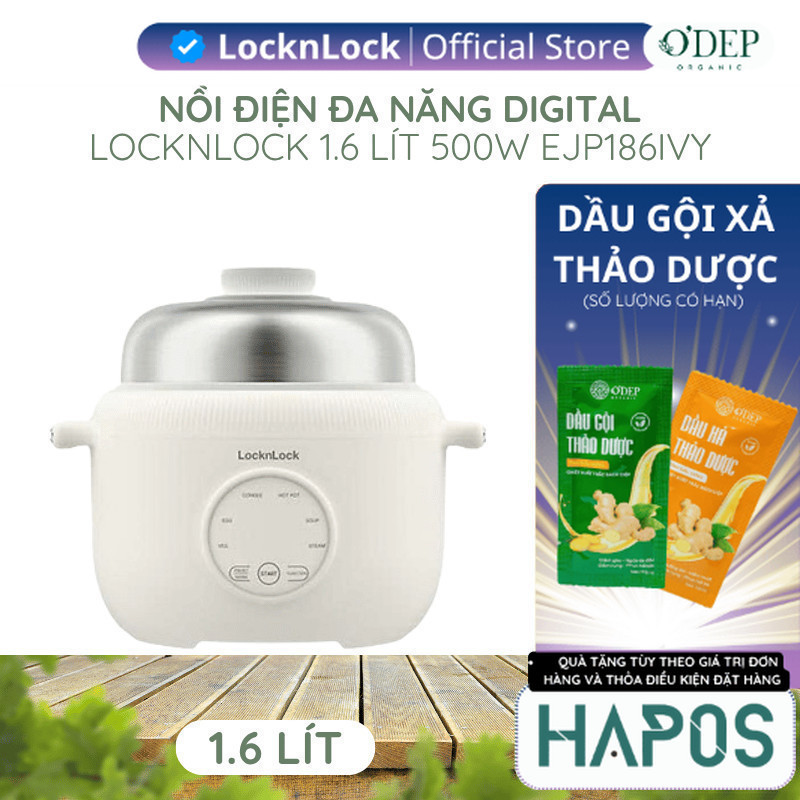 Nồi điện đa năng LocknLock Digital Multipot EJP186IVY 1.6 Lít 500W ...