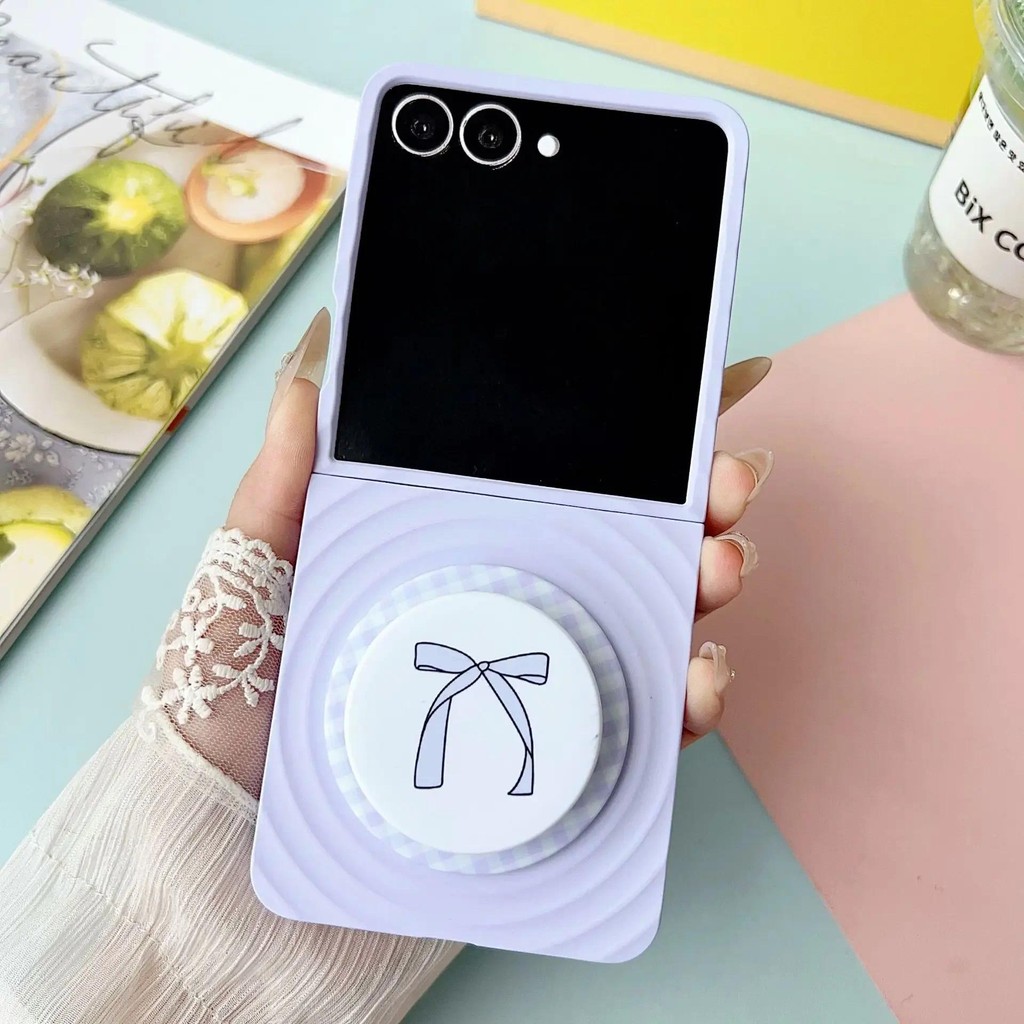 Ốp điện thoại đứng hoạt hình 2 trong 1 có thể tháo rời cho Samsung Galaxy Z Flip 7 6 Flip7 Flip6 Flip5 Vỏ bảo vệ