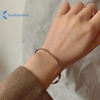 Kudosation Cổ Điển Cao Cấp Phong Cách Retro Xoắn Vòng Tay Kim Loại Cho Nữ Đơn Giản Mở Có Thể Điều Chỉnh Xu Hướng Bé Gái Trang Sức Quà Tặng Phụ Kiện