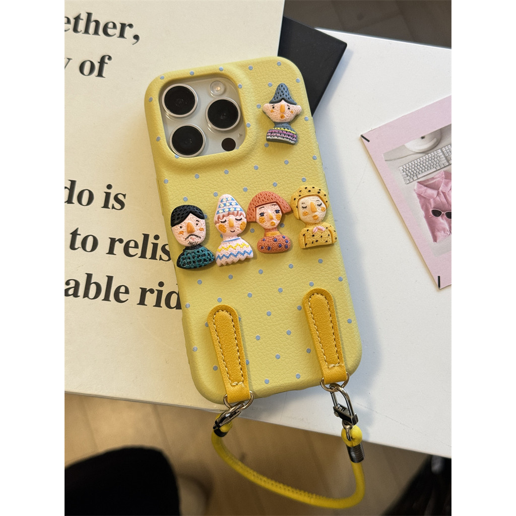 Ốp điện thoại con rối DIY độc đáo tương thích cho iPhone11 15promax 14promax 13promax 16 16pro 16promax 14pro 15pro 13pro 12promax 11promax Vỏ mềm chống sốc
