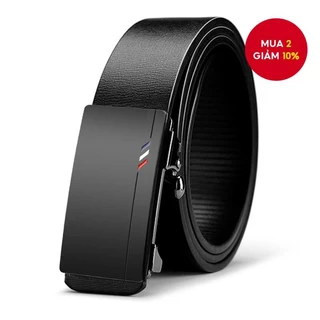 Thắt lưng khóa tự động bằng da thật dành cho nam, Dây thắt lưng có thể điều chỉnh phong cách Hàn Quốc dành cho doanh nhân mặc thường ngày, Quà tặng phụ kiện thời trang