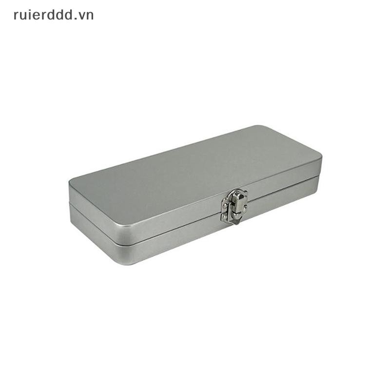 # ruierdd # Hộp hình chữ nhật bằng kim loại màu xám bạc có nắp- Dành cho hóa đơn, mỹ phẩm, đồ dùng văn phòng Lưu trữ-Perfect cho gia đình, văn phòng.