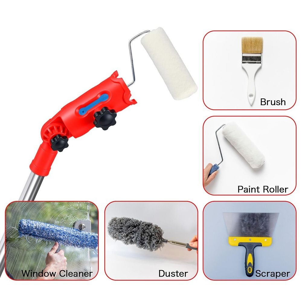 [Vận chuyển nhanh] Bộ mở rộng cọ sơn SIMPLEAID, Giá đỡ đính kèm cực mở rộng đa góc đầu xoay, Dụng cụ cạo góc nhựa bền