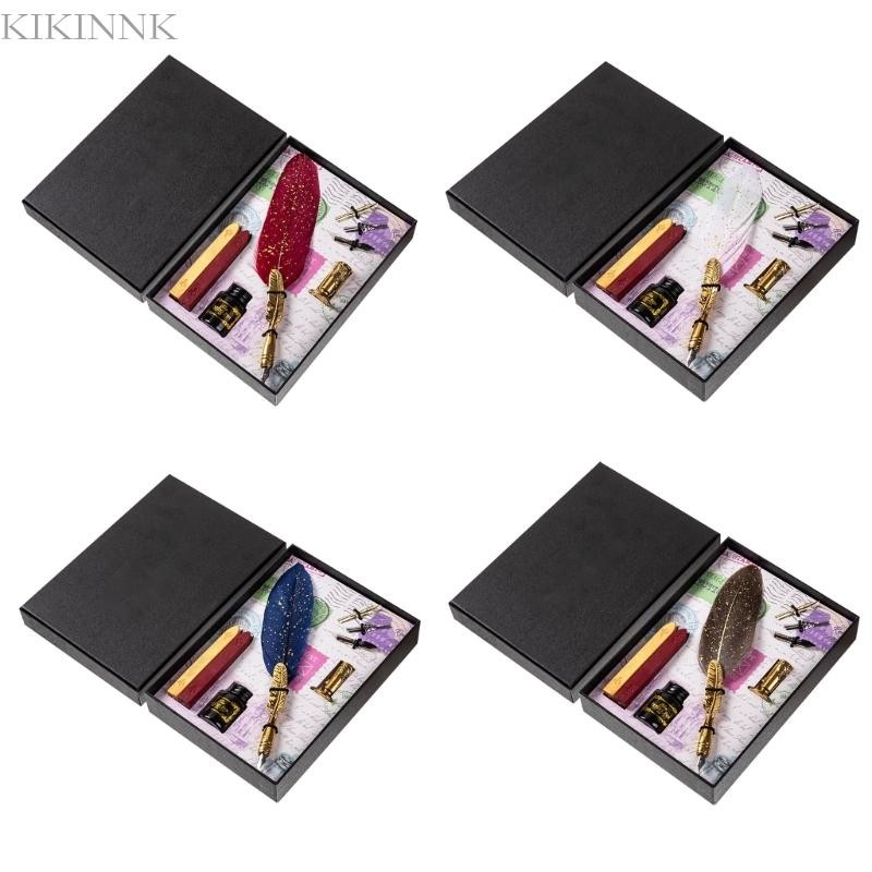 KIKIN Wax Seal Kits Feather Dip Pen cho đám cưới thư pháp Gothic