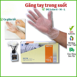 [ Hộp 100 ] Găng Tay Trong Suốt Cao Su Không Bột Dùng Trong Nấu Ăn Chế Biến Thực Phẩm, Massage Spa