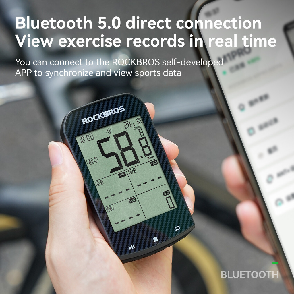 Máy tính đồng hồ xe đạp ROCKBROS M1 Pro với GPS và màn hình 2.9 inch, chống nước, giao diện tùy chỉnh