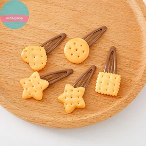 Sund 1 / 4 Sáng Tạo Bé Gái Dễ Thương Bánh Quy Kẹp Tóc Đơn Giản Hình Bánh Quy Bên Đầu Mũ Đội Đầu Trang Trí Tóc Phụ Kiện Tóc VN