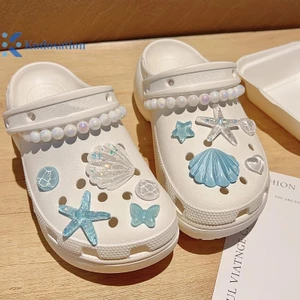 Kudosation 1 Bộ DIY Tắc Sandal Sân Vườn Giày Trang Trí Dễ Thương Sao Biển Nhựa Giày Quyến Rũ Phụ Kiện Khóa Chân Bé Gái Nữ Quà Tặng