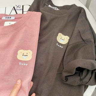 Áo phông mẫu mới form rộng tay lỡ unisex-in ngực chữ BA gấu-