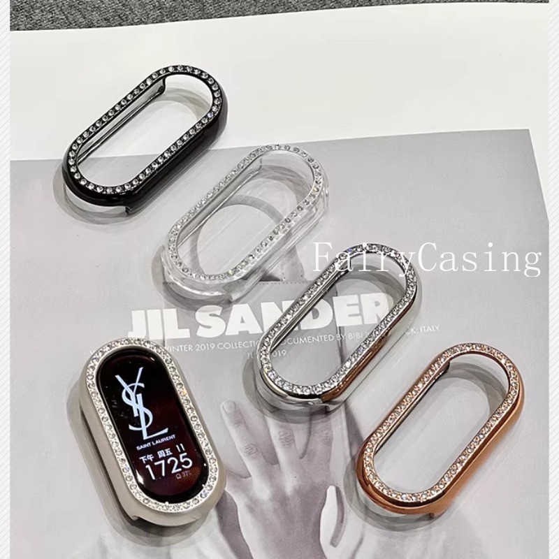 Biling Diamond PC Case Cover cho Xiaomi Mi Band 10 9 8 Khung cản bảo vệ cứng cho XIAOMI Band 10 Vỏ gốm