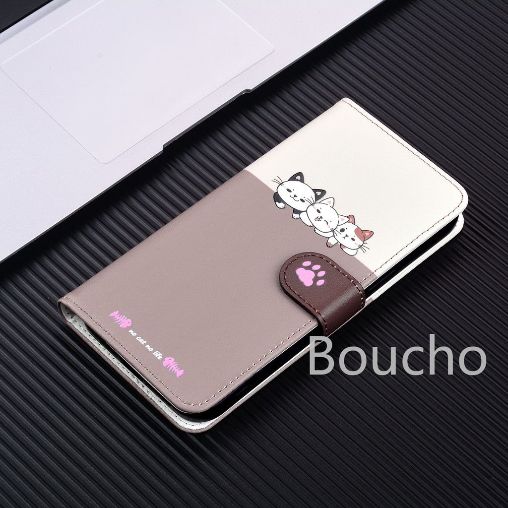 Dành Cho Xiaomi Poco X7 Pro M7 Pro F7 11T 13T 14T Pro 13 Pro Ví Da Thú Cưng Dễ Thương Vỏ Điện Thoại Có Thẻ Chống Sốc Ốp Lưng Từ Tính Vỏ Lật
