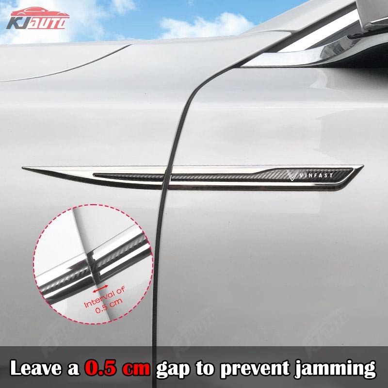 Vinfast Xe Fender Kim Loại Biểu Tượng Miếng Dán 3D Phong Cách Lưỡi Dao Bên Huy Hiệu Viền Phụ Kiện Trang Trí Cho Vf 8 Vf 9 Vf E34 Lux A Fadil President SA VF E34