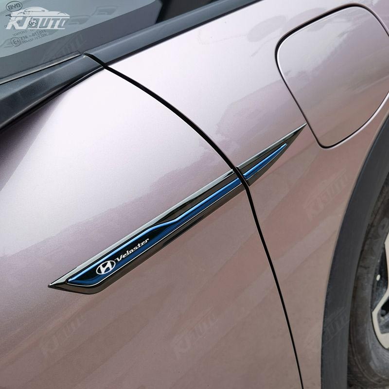 Hyundai Veloster Xe Fender Kim Loại Biểu Tượng Miếng Dán 3D Lưỡi Phong Cách Bên Huy Hiệu Viền Phụ Kiện Trang Trí