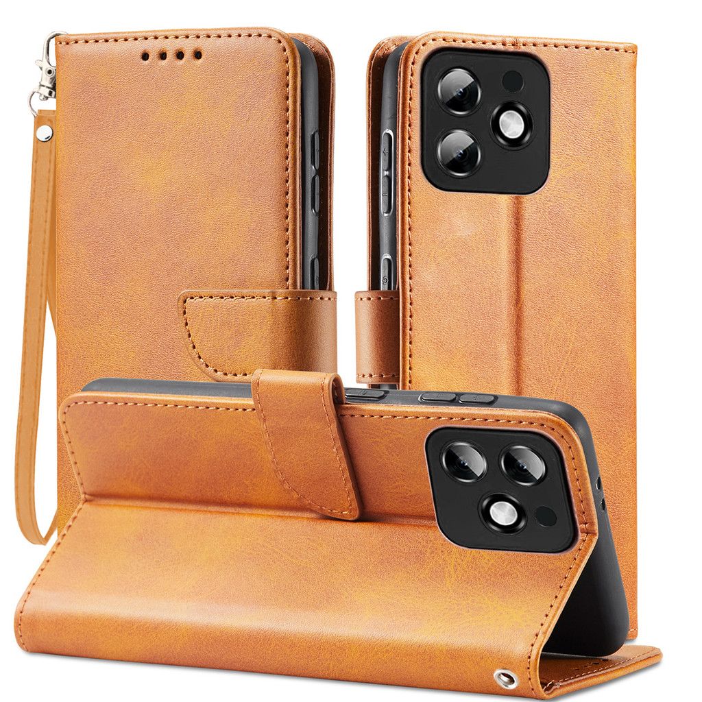 Ốp Điện Thoại YBD Cho Realme Note 70T 70 Note 60 60X Note 50 Realme C53 C63 C61 Flip Style Buckle Leather Cover Vỏ Mềm Bảo Vệ