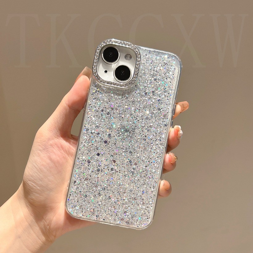 Ốp điện thoại kim cương lấp lánh sang trọng cho Vivo Y04 Y29S Y19E Y19S Y29 Y200 Y28 Y22 Y22S Y35 Y39 Y38 Y58 Y78 Y36 Y27 Y27S Y72 Vỏ xi măng lá bạc Bling