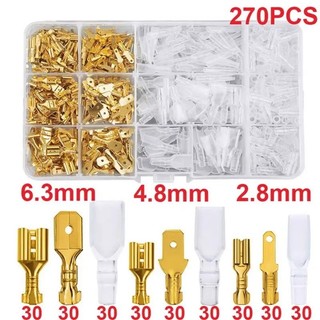 Combo 270 Đầu Nối Cos Điện Cách Nhiệt Đa Kích Thước 2.8mm 4.8mm 6.3mm Cho Dây Điện