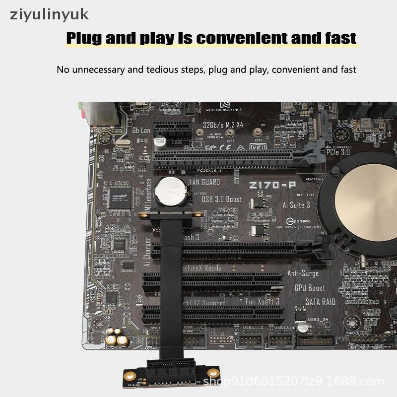 Ziyulinyuk PCIE X1 Riser Cáp mở rộng góc phải 90 độ PCI Express 1x ...