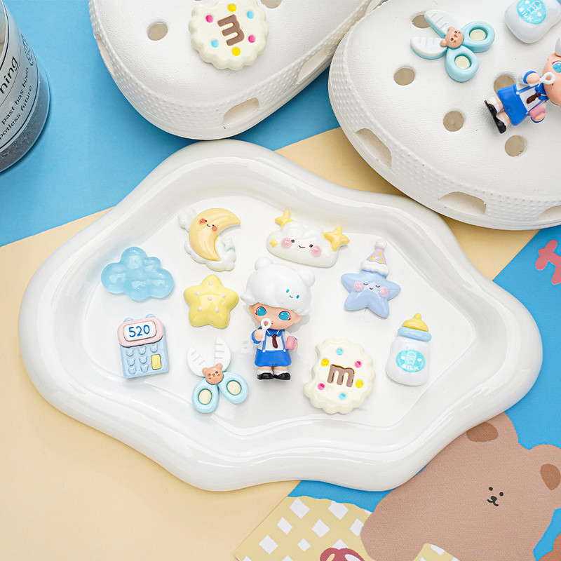 Phụ kiện lỗ giày Pop Mart Gấu dễ thương DIMOO, hoa giày, cá sấu, khóa có thể tháo rời, tháo rời, ins, hoa giày