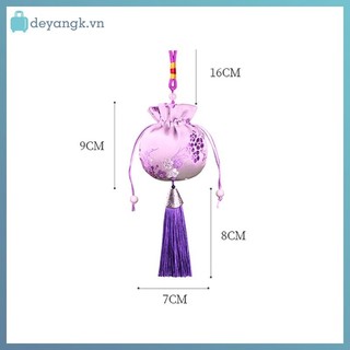 Deyangk Trung Quốc Lụa Phong Cách Thổ Cẩm Túi Thêu Móc Vải Túi sel Mặt Dây Chuyền Dây Rút Túi Đựng Trang Sức Túi Quà VN