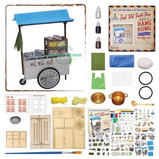 Mô hình gỗ tự lắp ráp DIY- Thế Giới Tí Hon-Hàng Rong- XE HỦ TIẾU GÕ - HR08 (Sản phẩm chưa kèm keo)