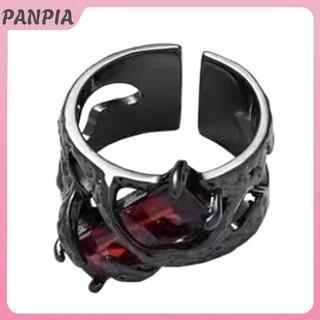 PANPIA-Đỏ Zircon Nhẫn Đậm Y2K Nhẫn Retro Thống Trị Châu Âu Và Mỹ Xuyên Biên Giới Cặp Đôi Nhẫn Quà Tặng