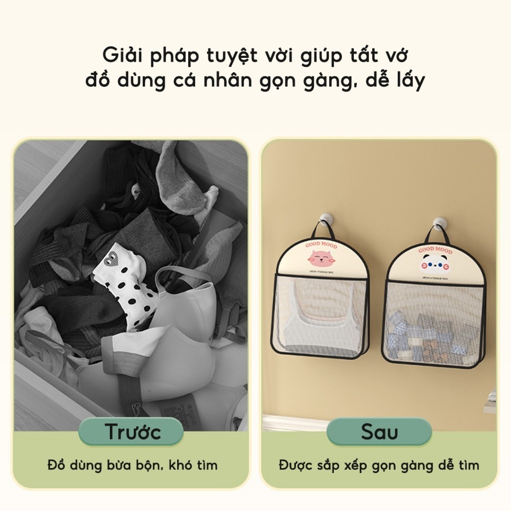 Túi lưới treo đồ lót tất vớ đa năng Giỏ đựng đồ treo trường để đồ dùng cá nhân tiện lợi