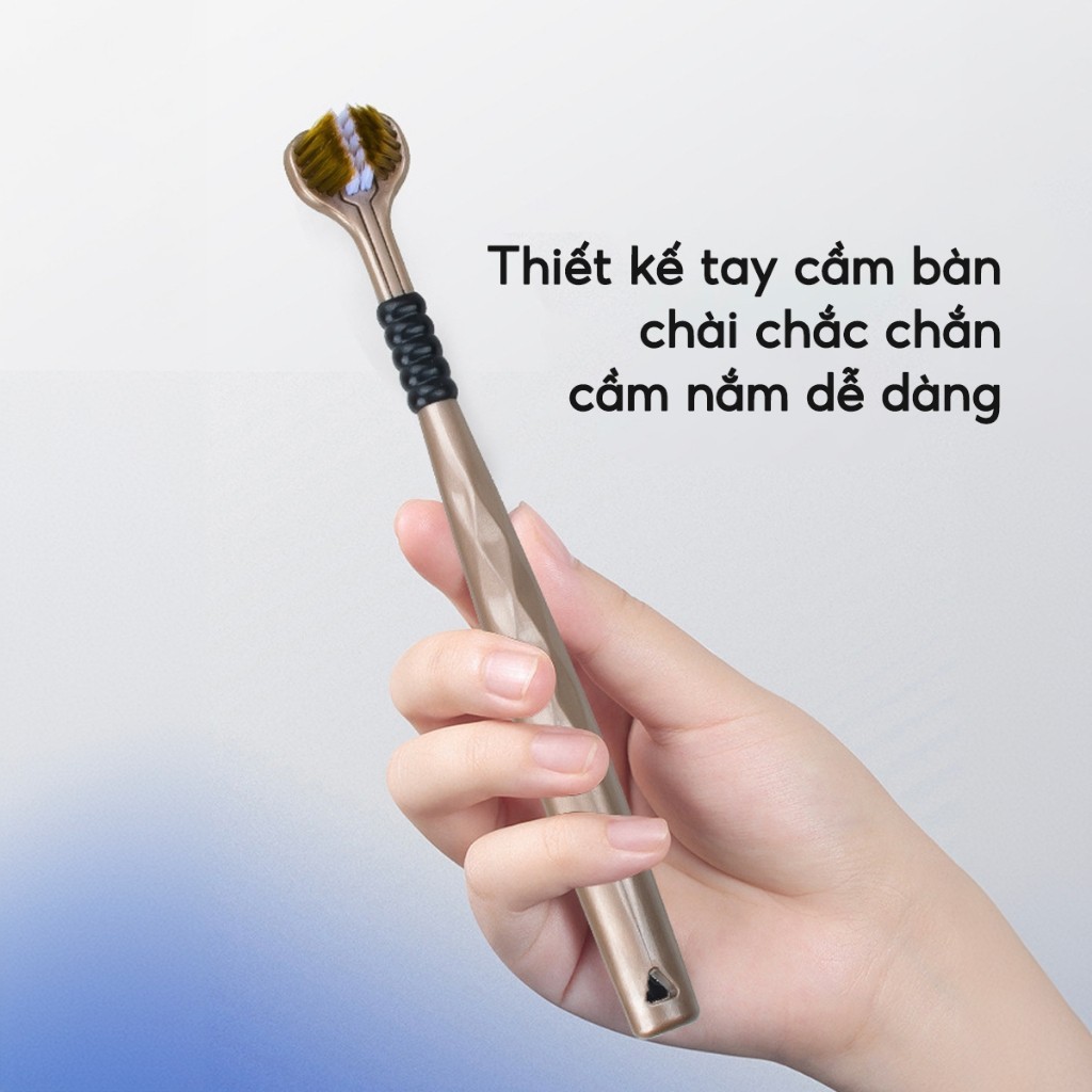 Hộp 4 Chiếc bàn chải đánh răng 3 Chiều Bàn chải chải êm ái Làm sạch sâu đánh sạch mảng bám