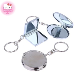 Moonlights Trái Tim Tròn Hình Bầu Dục Hình Vuông Hai Mặt Gương Mỹ Phẩm Kim Loại Gấp Móc Khóa Gương Trang Điểm EN