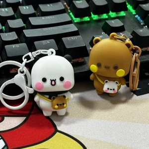 Dễ thương Búp bê nhỏ móc khoá, Khắc chú gấu nhỏ móc khoá xe máy,phụ kiện xe cute