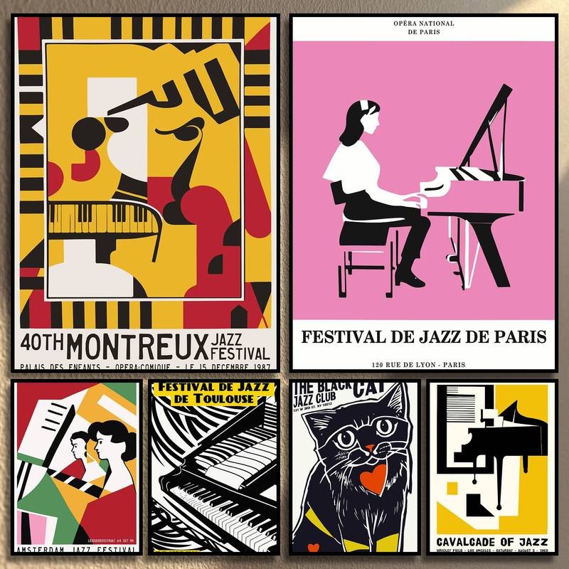 Vintage Jazz Groove Canvas Art Home Wall Decor Canvas Poster