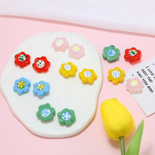 Ngọt Ngào Dễ Thương Hoa Thủy Tinh Đục Lỗ Hạt DIY Handmade Trang Sức Vòng Cổ Bông Tai Phụ Kiện Chất Liệu