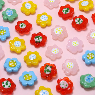 Ngọt Ngào Dễ Thương Hoa Thủy Tinh Đục Lỗ Hạt DIY Handmade Trang Sức Vòng Cổ Bông Tai Phụ Kiện Chất Liệu