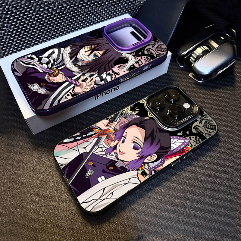 Ốp Lưng Cho iPhone 16 11 15 Pro Max 14 11 12 13 15 Pro iPhone XR XS Max X 7 8 Plus SE2022 Anime Nhật Bản Demon Slayer IMD Sang Trọng Mờ Cứng Chống Sốc
