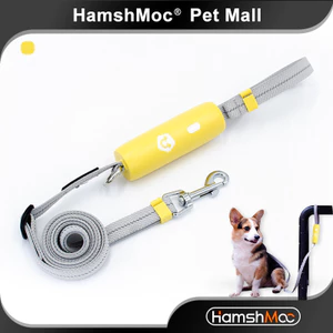 HamshMoc Dây xích thú cưng mạnh mẽ Dây dẫn chó co giãn phản quang có thể điều chỉnh chống đầy đặn có tay cầm bền cho chó nhỏ vừa lớn đi bộ