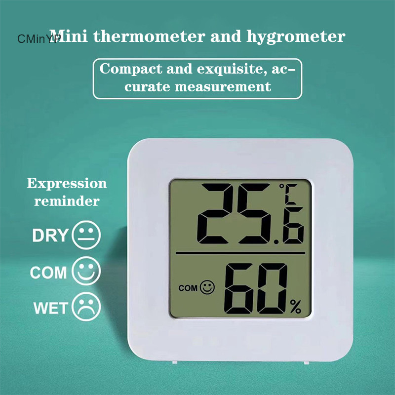 Cminyp Hộ gia đình chính xác LCD trong nhà Nhiệt độ kỹ thuật số Máy đo độ ẩm Phòng Cảm biến độ ẩm vinh quang